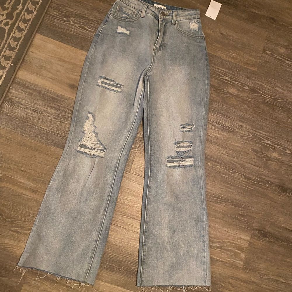 NWT Abound Destressed flare Jeans Sz 26